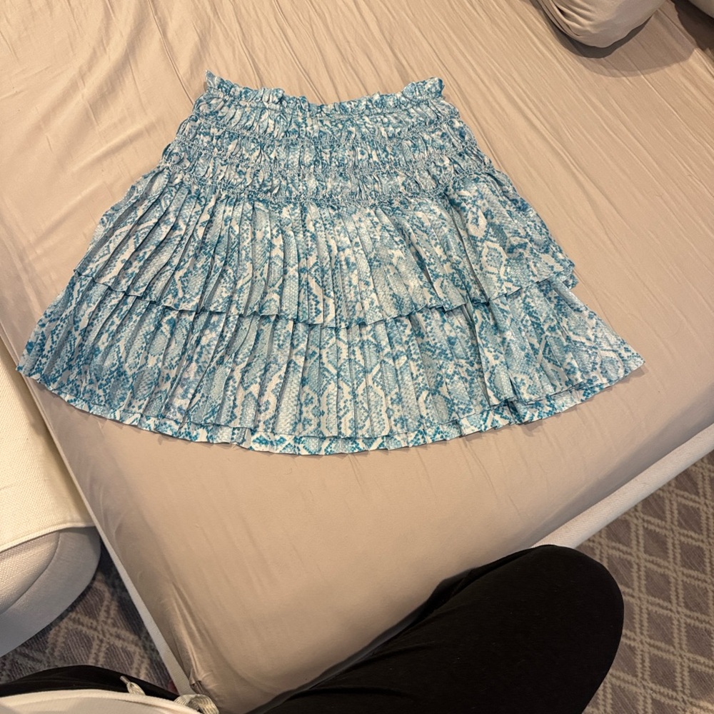 Current Air Blue Snake Print Mini Skirt